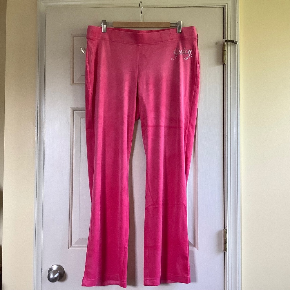 Juicy Couture Velour Pull On Pants Pink Party SZ XL